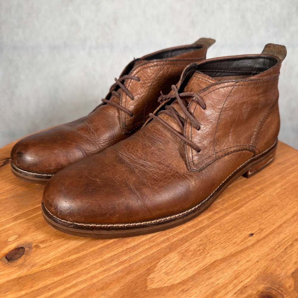 Cole Haan Chukka Boots Mens 10 M Brown Leather C11847 Good Lace Up Ankle Boot